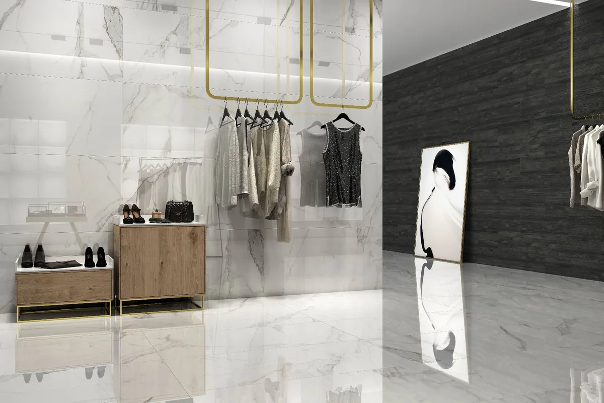 Palatina Blanco in a commercial space