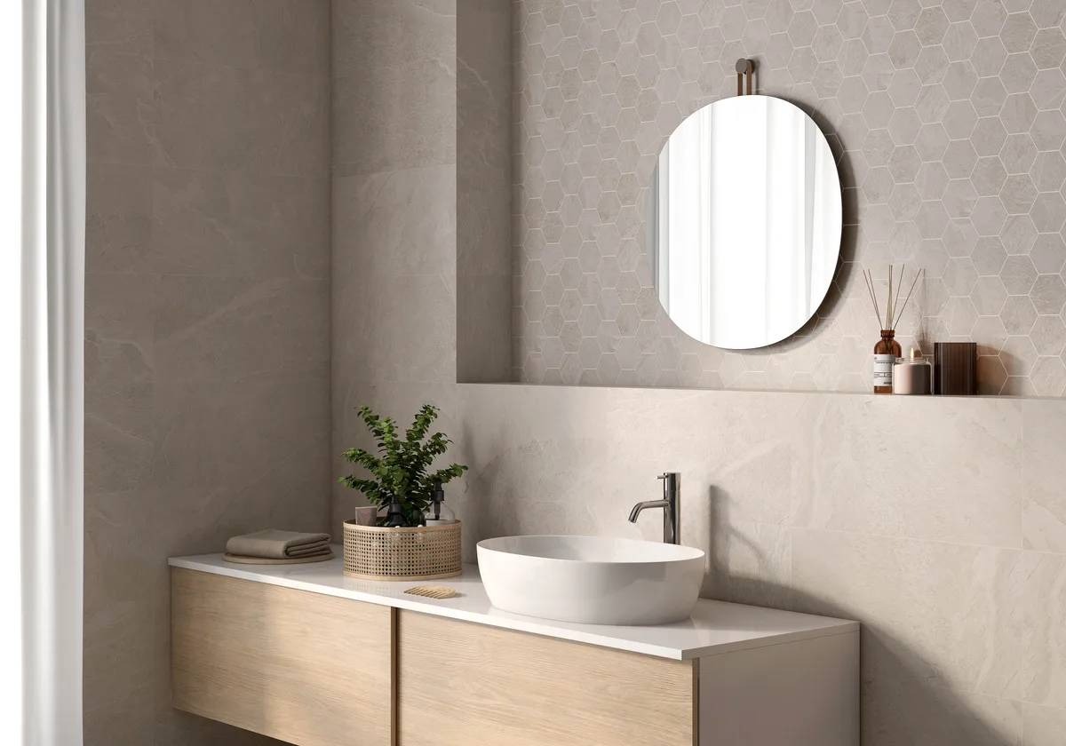 Aura Light in a bathroom