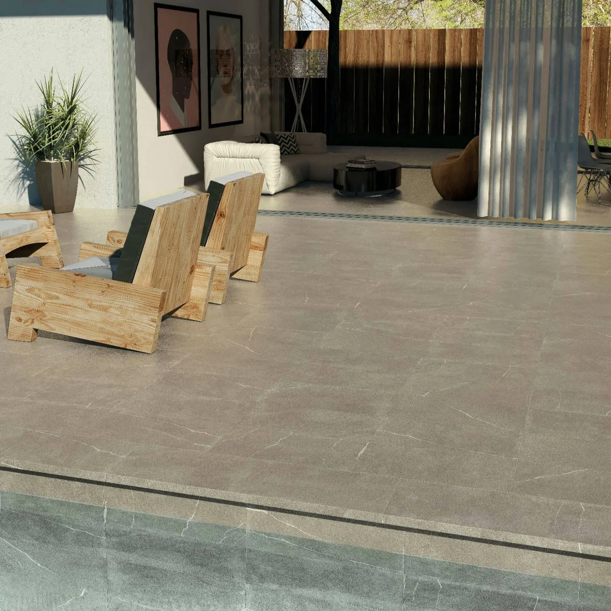 Albaroc Galena Gray in an outdoor space