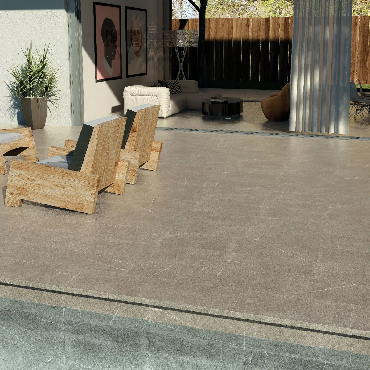 Albaroc Galena Gray in an outdoor space