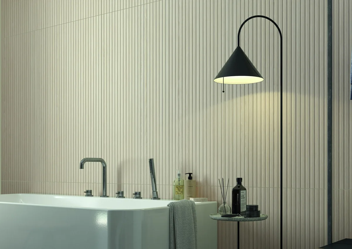Linier Almond in a bathroom