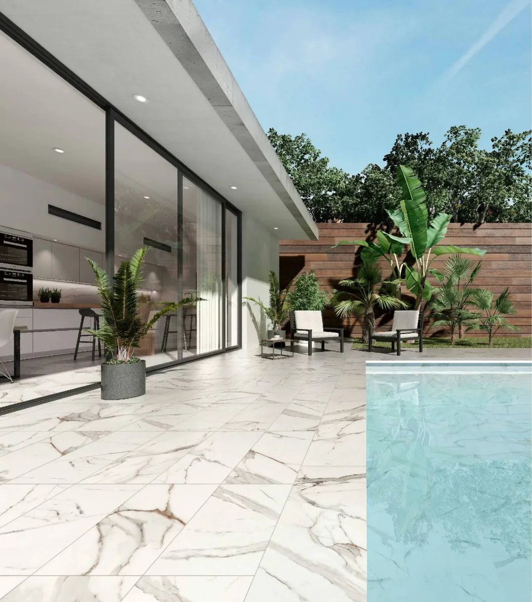 Marbles Calacatta in an outdoor space