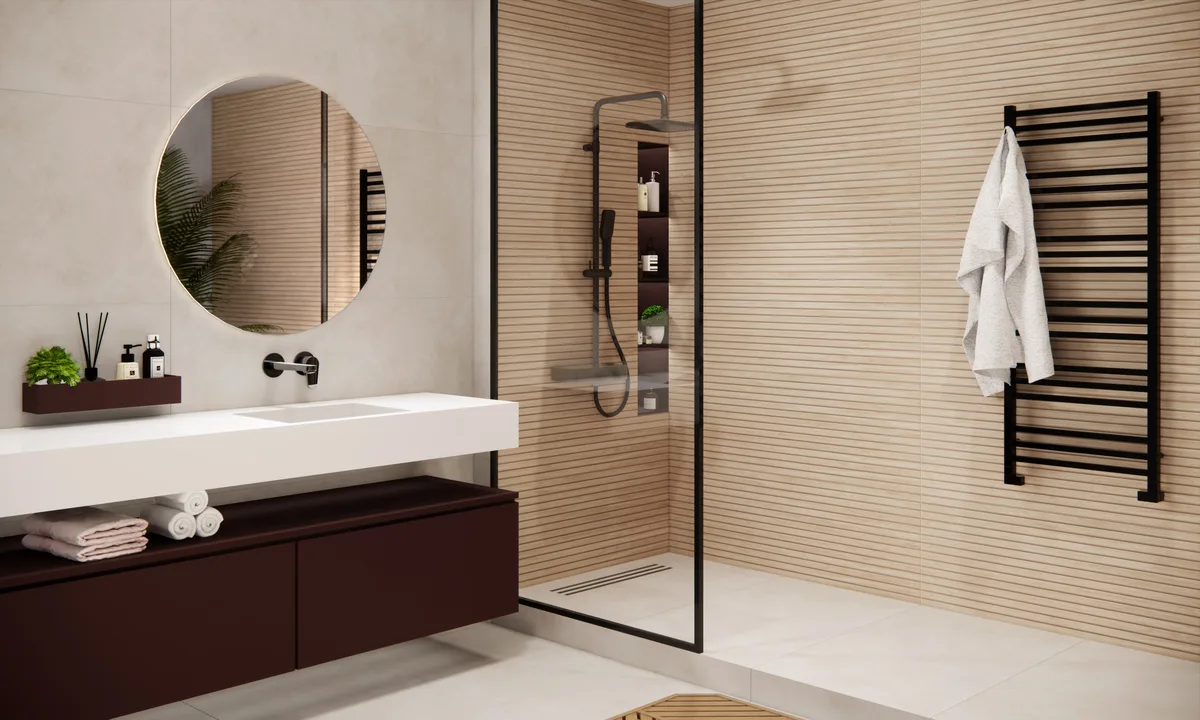 Slats Haya in a bathroom