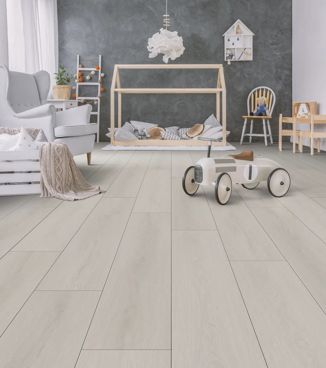 Georgia Grey in a bedroom