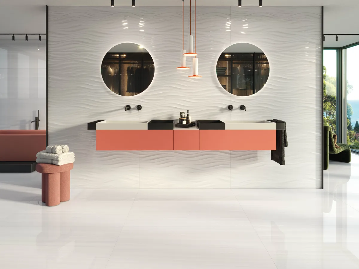 Odyssey Bianco in a bathroom