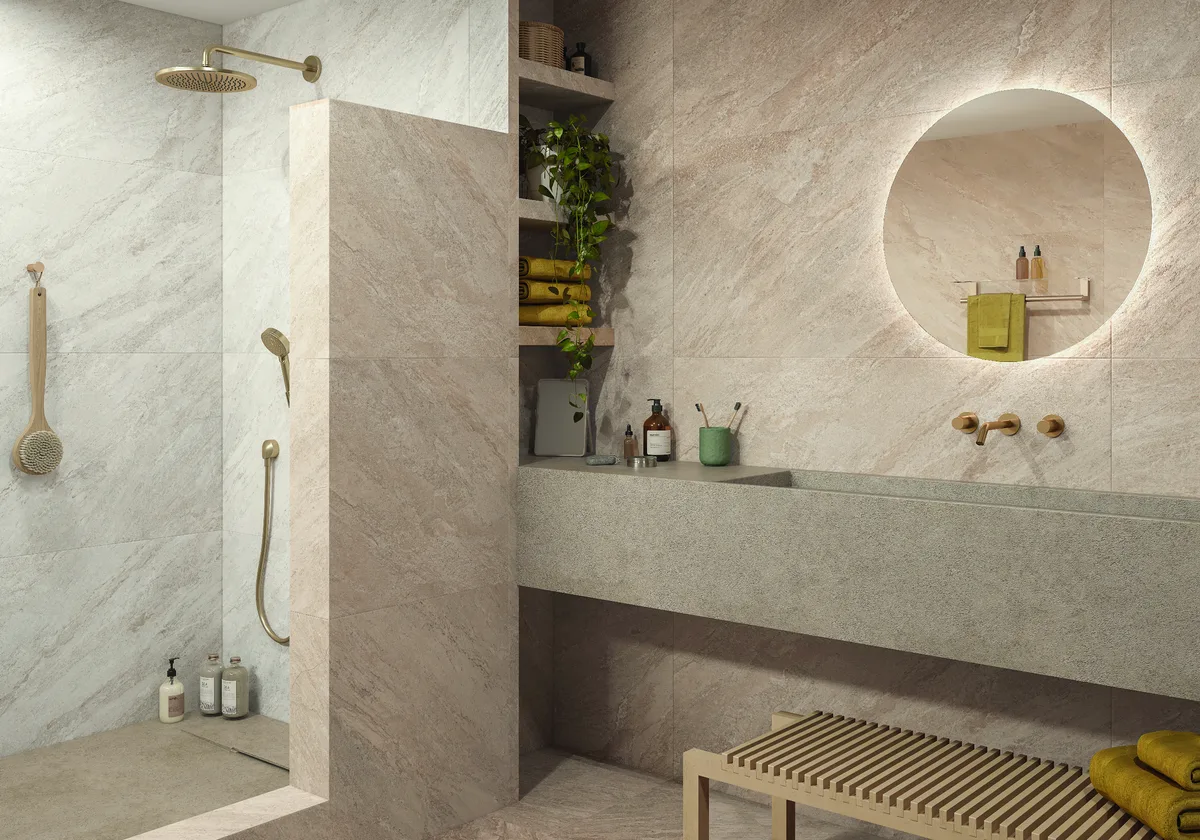 Quartz Stone Sand in a bathroom