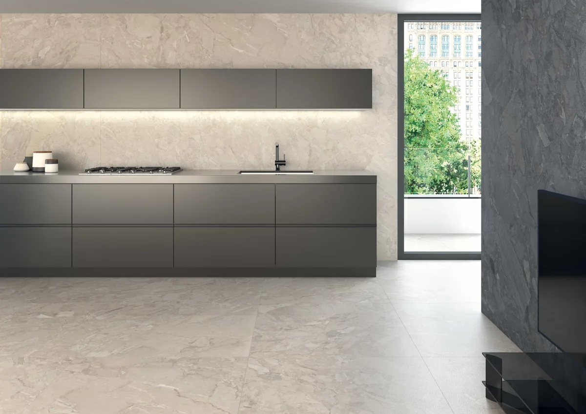 Kuartz Beige in a kitchen
