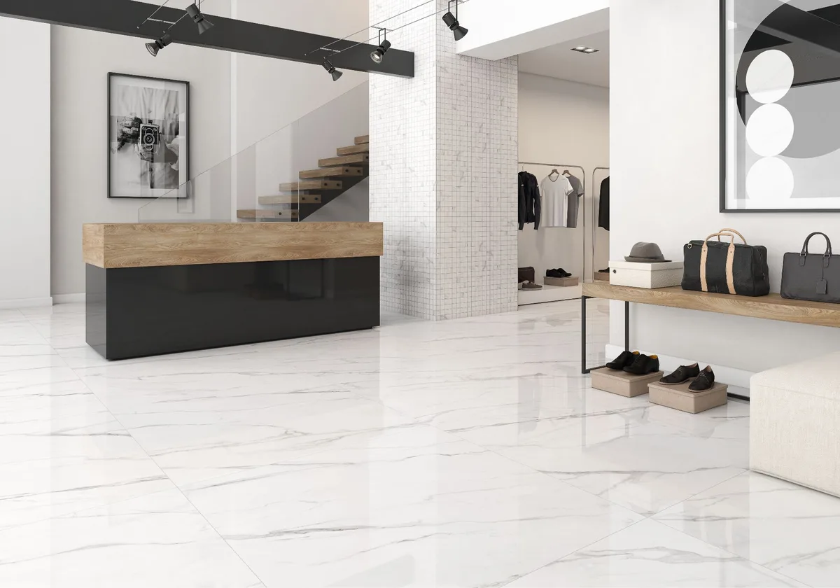 Naples White in a commercial space