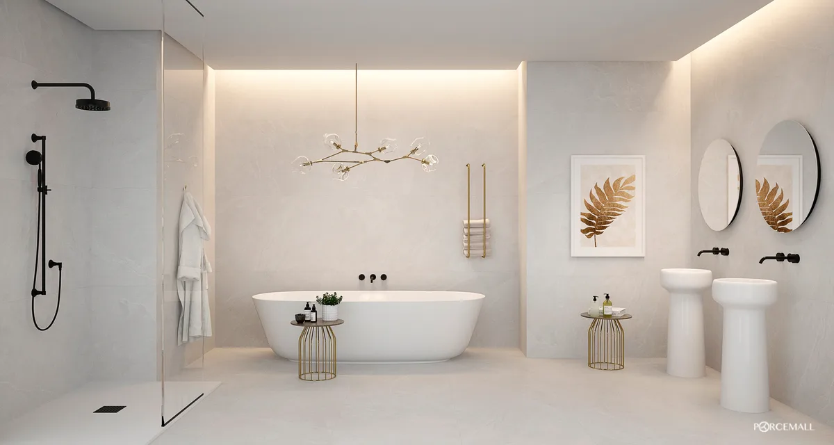 Aura Canvas in a bathroom