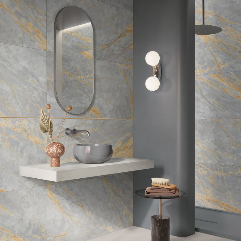 Grigio Etrusco Antique in a bathroom