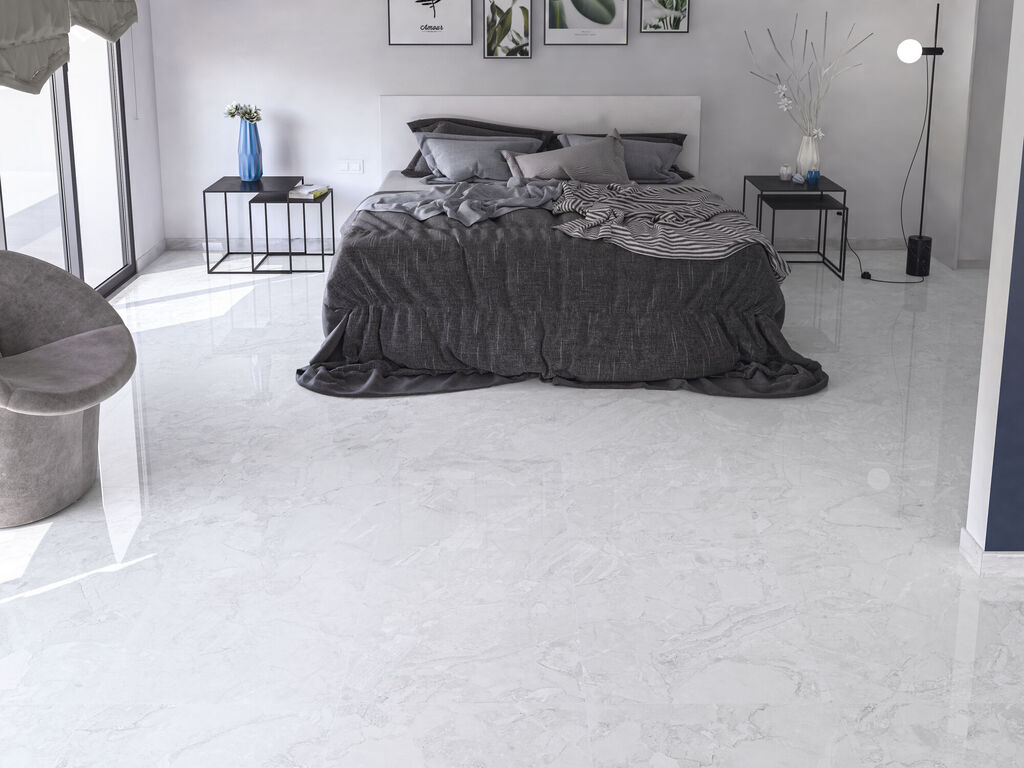 Kuartz White in a bedroom